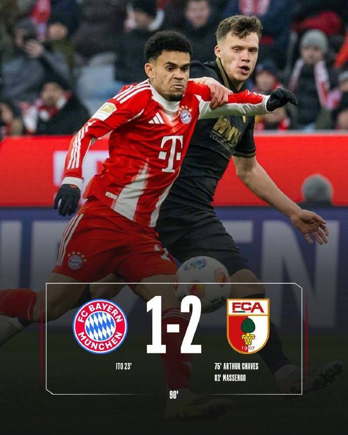 联赛首败！德甲-伊藤洋辉破门 拜仁5分钟丢2球1-2奥格斯堡